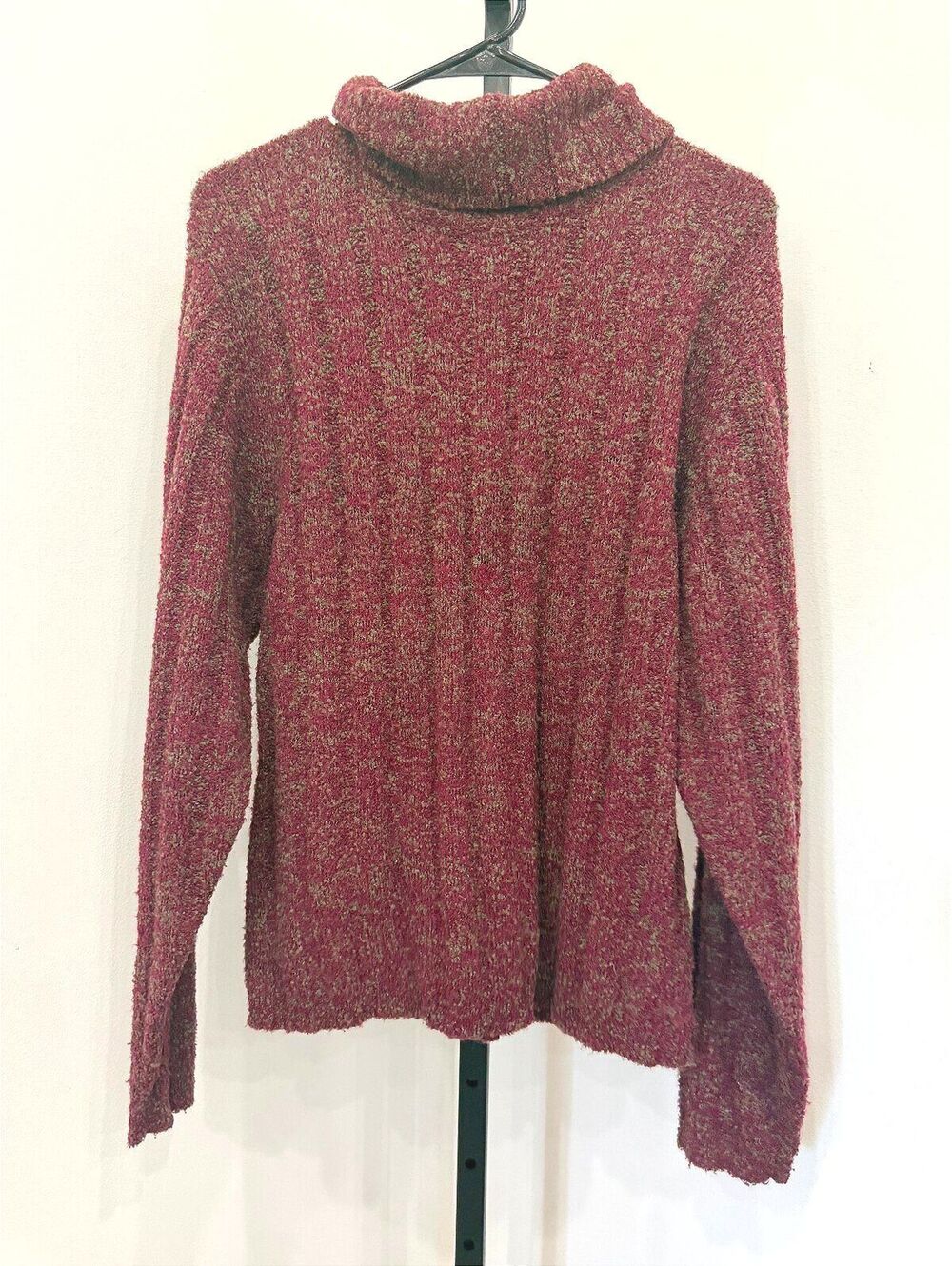 Oxford & Fulham Women's Burgundy Wool Blend Turtleneck Sweater Size Large